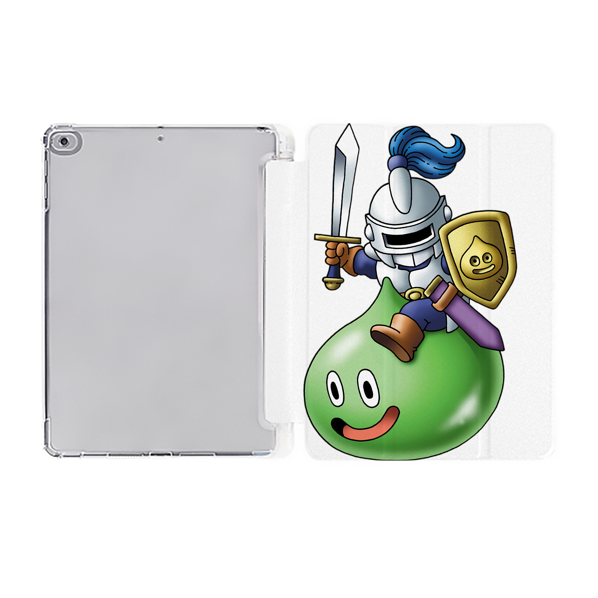 （画像用） ドラゴンクエスト Doragon Kuesuto Dragon Quest IPad ケース ペン収納付き 三つ折りスタンド PUレザー×シリコン 対応機種9.5/10.5/10.9インチ